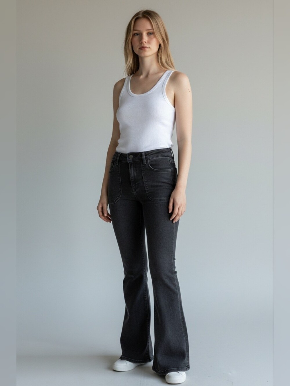 PILCRO Anthropologie Black High Rise Bootcut Flare Jeans Womens Size 29